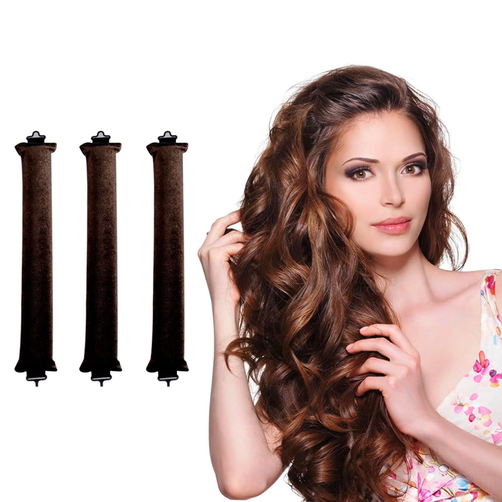 3 Pcs Hair Rollers,Heatless Curlers,Heatless Curling Rod for All Long Hair Types,No Heat Lazy Curlers DIY Styling Tools.