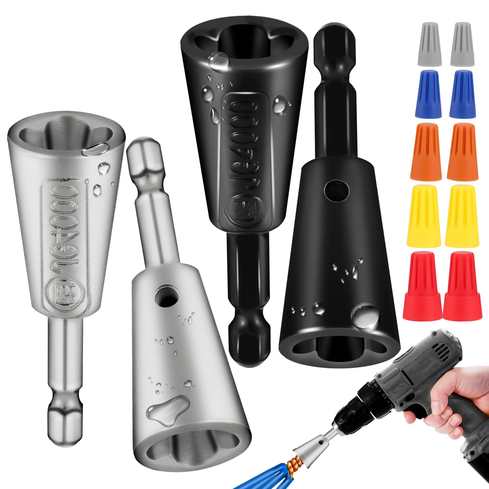 Photo 1 of 4 Pcs Multifunctional Wire Twister Tool for Drill, Lightweight Wire Nut Twister Compatible with 8 to 24 Awg and 2 to 7 Ways Effortlessly, Wire Nut Twister for Drill for Electrical Power Drill