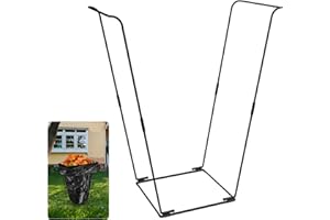 ANTEQI Trash Bag Holder Stand, Metal Leaf Bag Holder Stand Holds 30-45 Gallon Garbage Bags, Outdoor Portable Trash Bag Holder for Yard Camping Garden Lawn Party Supplies