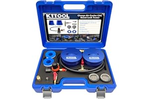 KTTOOL Charge Air Cooler CAC Boost Leak Tester with 4" 3.5" 3" Billet End Caps, Aluminum CAC Pressure Tester with 150 psi Regulator Extension Line US & EU Air Fittings for Class 7 & 8 Trucks