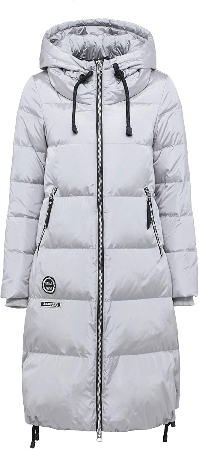 BOSIDENG Women Hooded Long Down Coat Amazon.co.uk Clothing