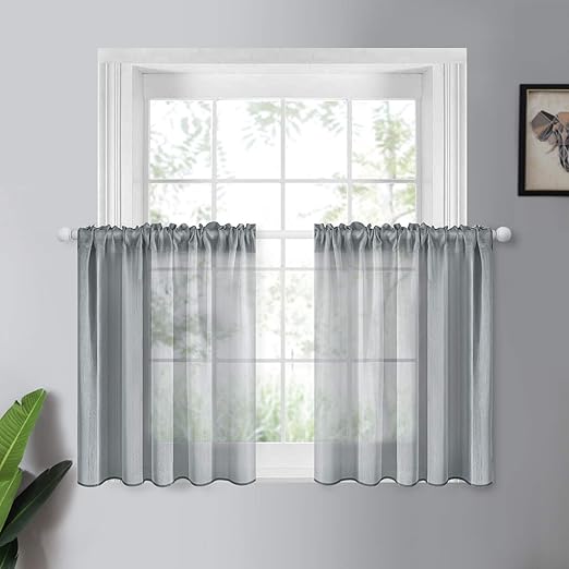 Amazon Com Yokistg Sheer Kitchen Curtains 36 Inch Length Solid