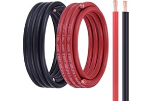 Geosiry 6 Gauge Battery Cable, 15FT Red + 15FT Black 6 AWG Welding Cable, Flexible Stranded Oxygen-Free Copper Wire for Automotive, Battery, Solar, Marine and Generator