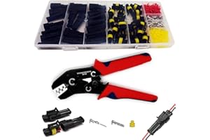 Twippo 20 Kits 2 Pin Connector Automotive Electrical Connectors Quick Disconnect Waterproof 2 Way Wire Connector with Ratchet Crimping Tool