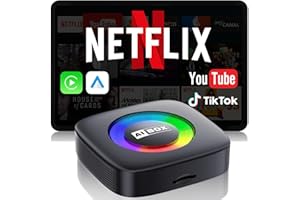 ZXYUUYX Wireless Carplay Adapter for iPhone & Android Auto Ai Box with Netflix YouTube Supports TF Card Dongle Plug and Play Easy Setup Carplay Video Entertainment for iOS 10+ and Cars After 2015 Car