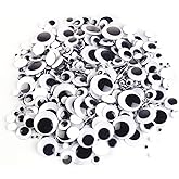 Wiggle Googly Eyes 1500 Pcs Black with Self-Adhesive 4mm-30mm Mixed for Creative DIY Crafts Decorations by CCINEE