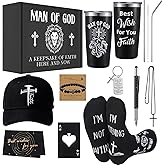 Fingertip WD 10 Pcs Christian Gifts for Men Inspirational Religious Gift Set for Dad Husband Grandpa Male Friends Coworker