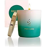 Inspired Picks Pet Odor Candle | Wood Sage & Sea Salt w/Gold Leaves Symbol | Refreshing Green Candle for Pet Odor Eliminator, Soy Non Toxic Spring Scents and Mom Gifts