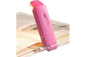 DEWENWILS USB Rechargeable Book Reading Light, Warm White, Brightness Adjustable, LED Clip on Book Lights for Reading in Bed, Car Reading Light for Kids, Bookworms (Pink)