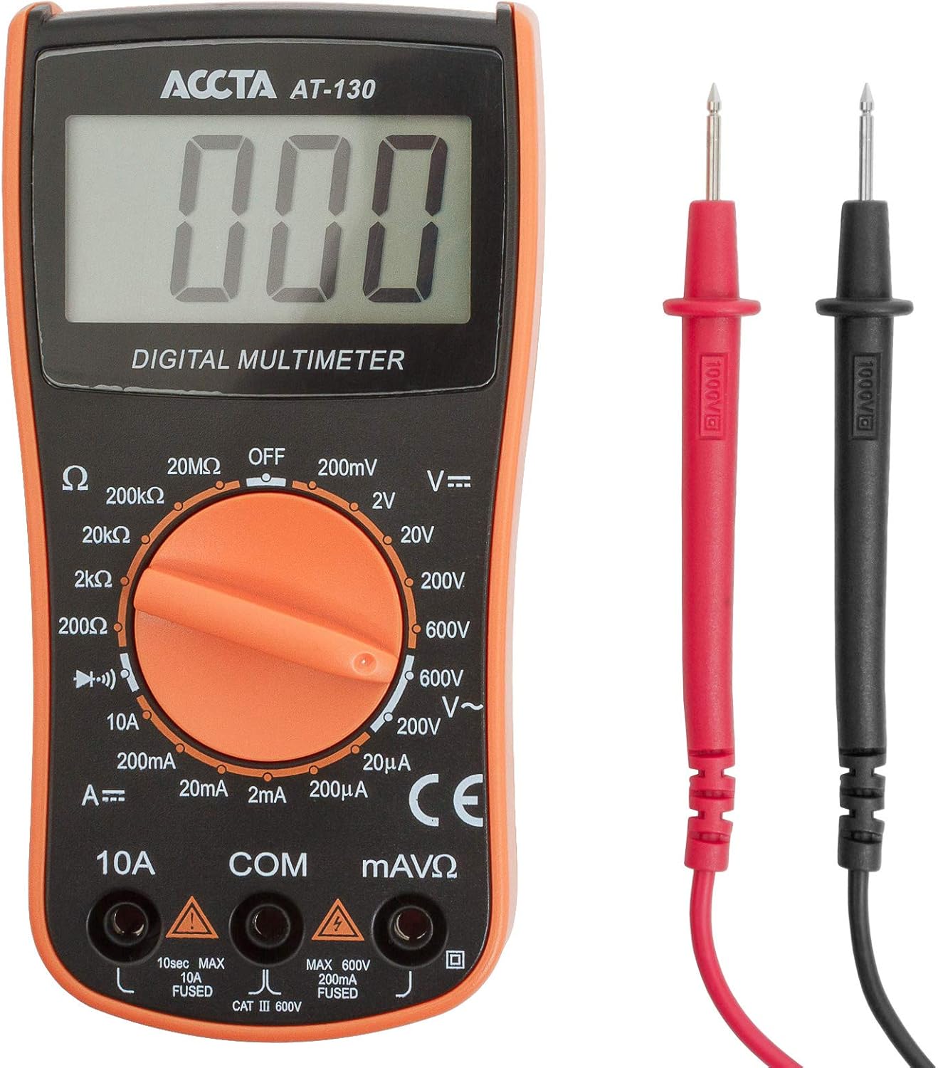 Accta AT130 Digital Multimeter LCD DC Current AC/DC voltage Resistance