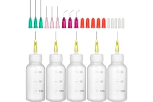 OTWOOI 30ml Glue Bottles with Blunt Needle - Precision Tip Squeeze Applicator Dispenser Bottle for Dispensing or Refilling Oil, Liquids, Paint, Quilling Craft