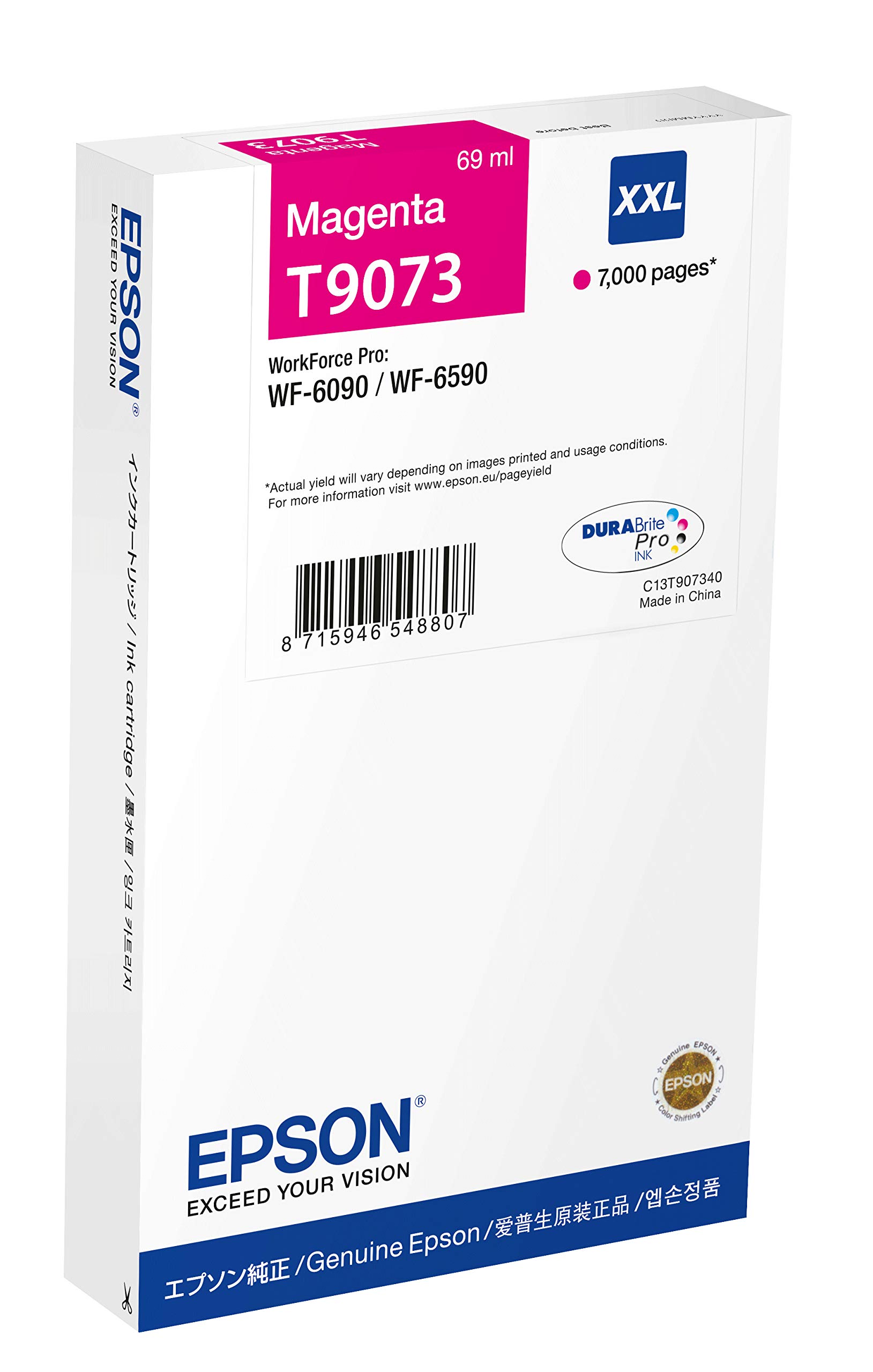 Epson T9073 Magenta Genuine, XXL High Yield Ink Cartridge DuraBrite Ultra