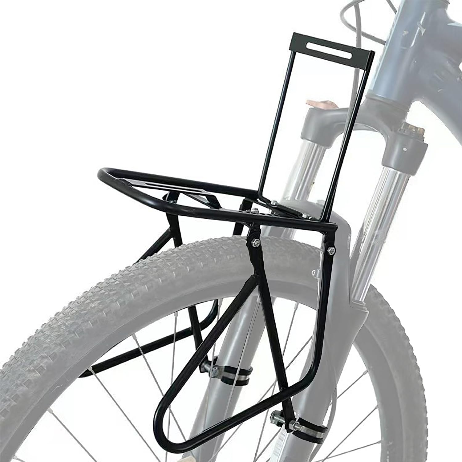 WLDOCA Bike Front Pannier Rack with Locking Nut 20kg Load Cycle Rack Luggage Shelf Installable Bicycle Basket for Bike Tours Camping,Black