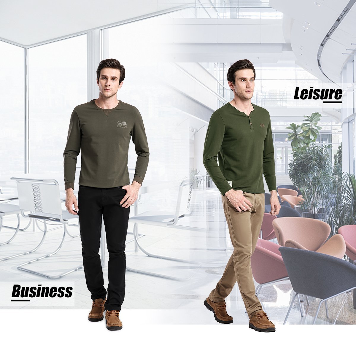 Camel Mens Dress Pants Stretch Cotton Riptop Twill Straight Fit Flat Front Casual Long Work Pants Khaki Pants for Men,Khaki,39W/34L