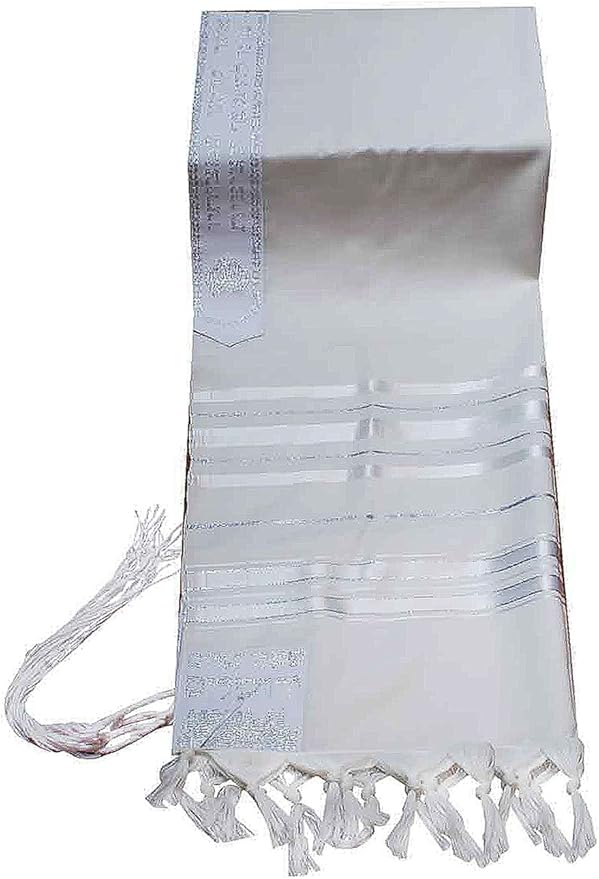 Jewish White/silver Tallit Wool Talit Prayer Shawl 47 67 at Amazon