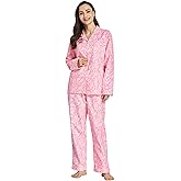 TONY AND CANDICE Women's 100% Cotton Long Sleeve Flannel Pajama Set Sleepwear