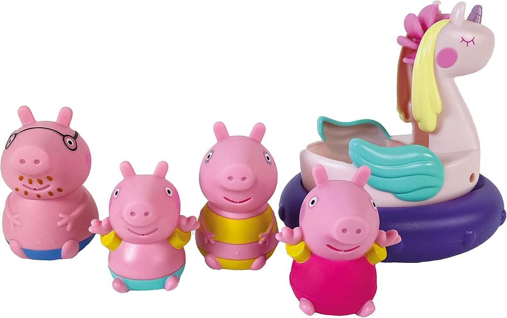Toomies Peppa Pig Bath Toys Set with Unicorn Squirters 18 Months+