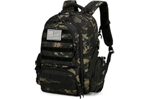 W WINTMING 30L Military Tactical Backpack for Men 3 day Assault Pack Molle Daypack Army Hiking Rucksack (Black CP)
