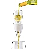 Vinturi Classic Essential Wine Aerator Pourer and Decanter Provides Enhanced Flavors with Smoother Finish Features Easy to Grip Silicone Body and No-Drip Stand, White
