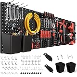 FZK Pegboard 32"*32",Black Pegboard 4pcs and 46 Peg