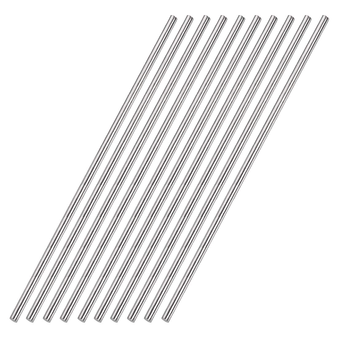 sourcing map 4mm x 300mm 304 Stainless Steel Solid Round Rod for DIY Craft - 10pcs