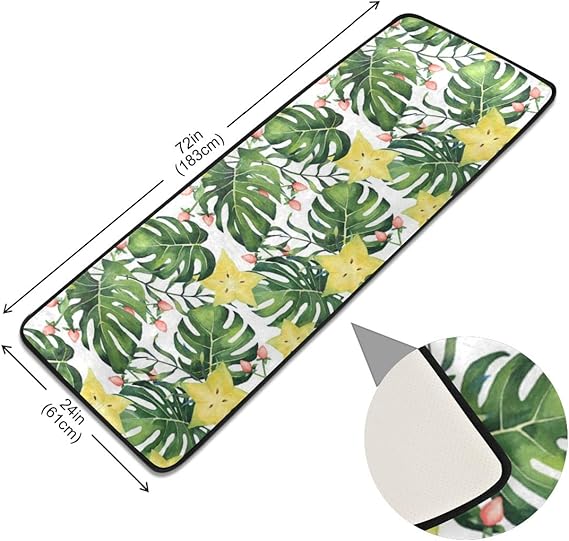 XiangHeFu Almohadillas Piso Hoja Flor Patrón Tropical Área Alfombra