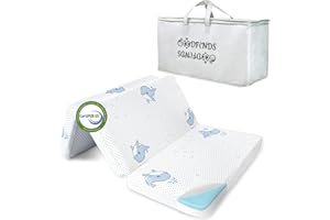 GOODFINDS Trifold Pack and Play Mattress, 38"x26" Pack n Play Mattresses, Dual Sided Memory Foam Crib Mattress Pad for Baby Toddlers Portable Removable Cover