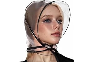 Hufopik 2 Pcs Women's Rain Bonnet with Visor Clear Waterproof Rain Bonnet Plastic Rain Hat for Women (Extra Thick)