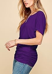 MBJ WT817 Womens Dolman Drape Top with Side
