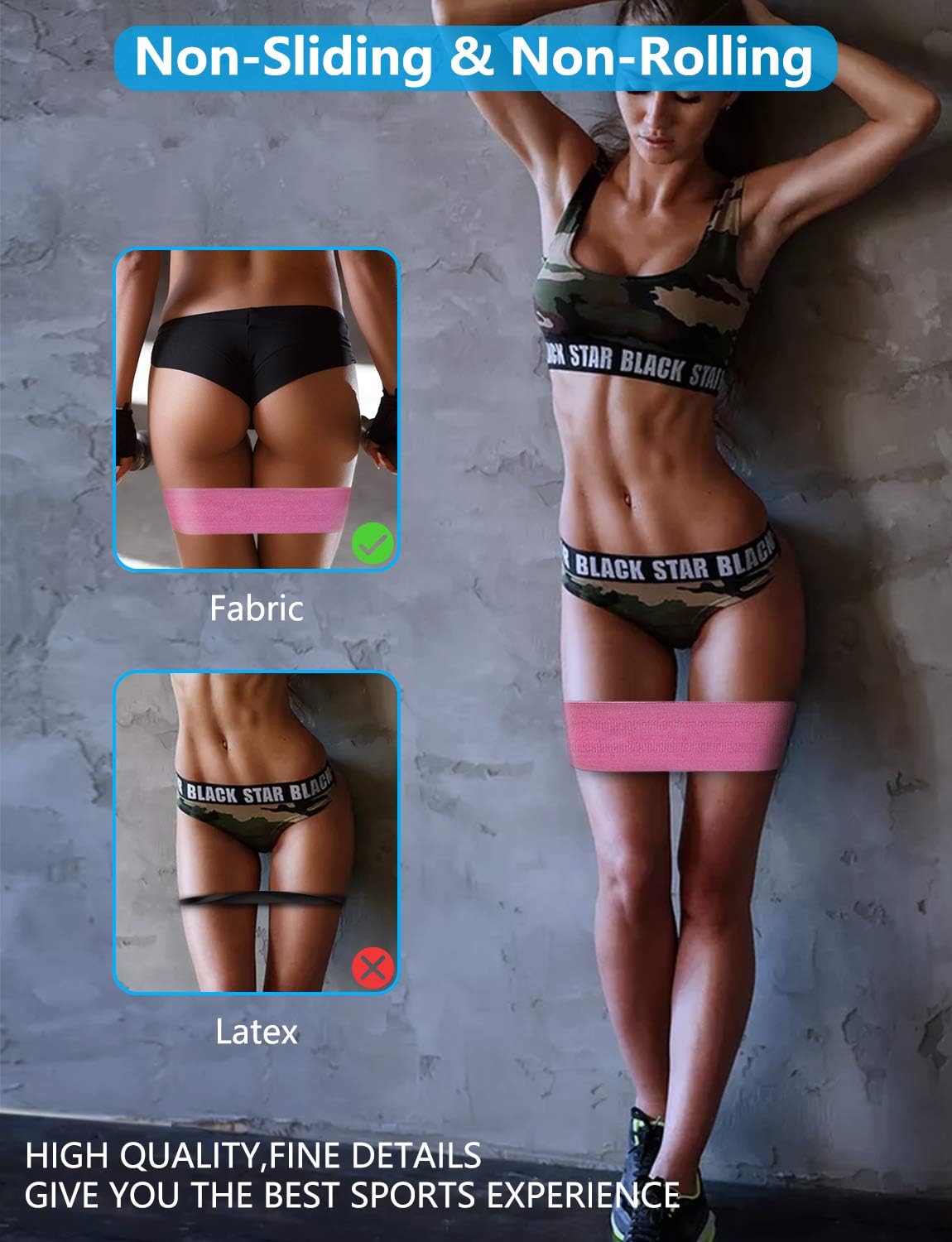 Whatafit Booty Workout Bands, Non Slip Resistance Bands for Legs and Hip, Fabric Hip Resistance Exercise Bands Set with 3 Resistance Levels for Men and Women(Green & Pink & Purple) : Sports & Outdoors