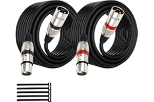 xyaudio XLR Male to Female Balanced Microphone Cable 100ft 2 Packs, Premium 3-Pin XLR Male to Female Mic Cable for Speaker or