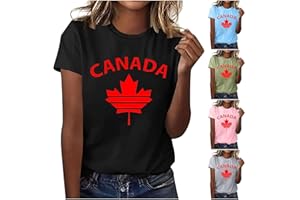 Women Canadian Maple Leaf Flag T Shirts 1st July Patriotic Short Sleeve Blouse Canada Day Crew Neck Tees Top 2026