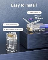 VCE RJ45 Pass Through Connectors Cat6 25 Pack Gold Plated UL Listed Ethernet view 2