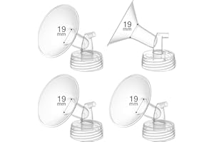 GOTOCUT 4PCS 19mm Breast Pump Flanges, Compatible with Spectra S1/S2/9Plus/Synergy Gold, Motif Luna, Wide-Mouth Bottle Fit, Breast Pump Accessories