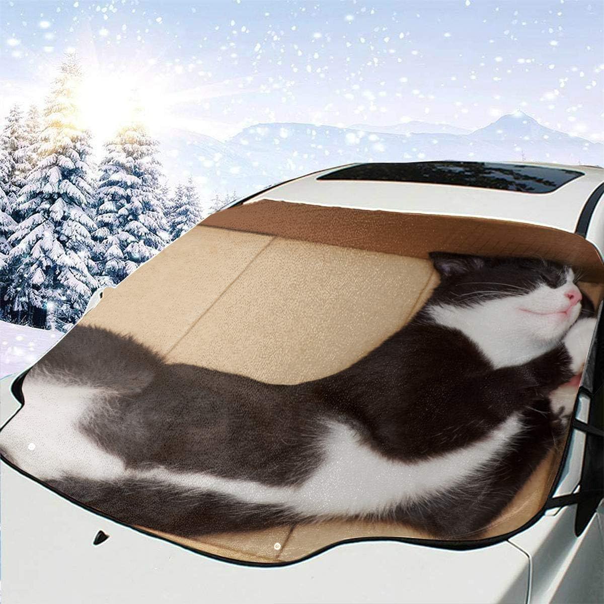 Gednix Cat Car Windshield Sun Shade Naughty Cardboard Cat