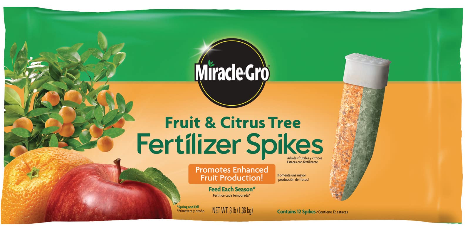 Photo 1 of Miracle-Gro Fertilizer Spikes for Fruit and Citrus Trees, 12-Pack (Not Sold in Pinellas County, FL)