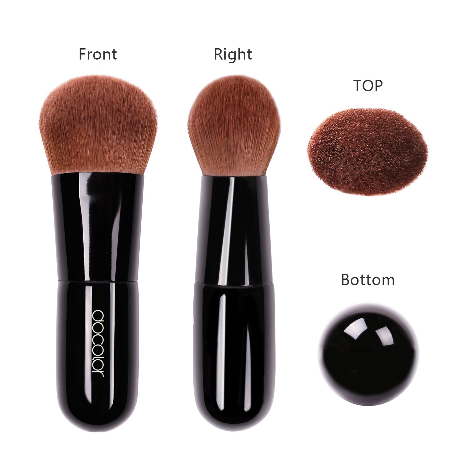 Docolor Kabuki Foundation Face Powder Brush Portable Makeup Cosmetic Tool（Black）: Beauty