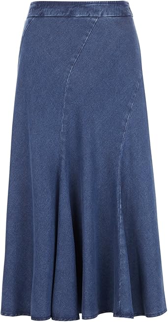 denim fit and flare skirt