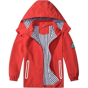 IjnUhb Boys Girls Rain Jacket toddler Windbreaker Kids Raincoats Waterproof With Hood