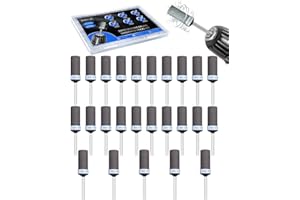 ELECHIAKAN 180 Grit Sanding Drums for Dremel Rotary Tools Accessories, 25PCS Sanding Bits Kit for Dremel Sanding Bands with 1/8 inch Shank, Sandpaper Sticks Set for Plastic Wood Metal Grinding Polishing