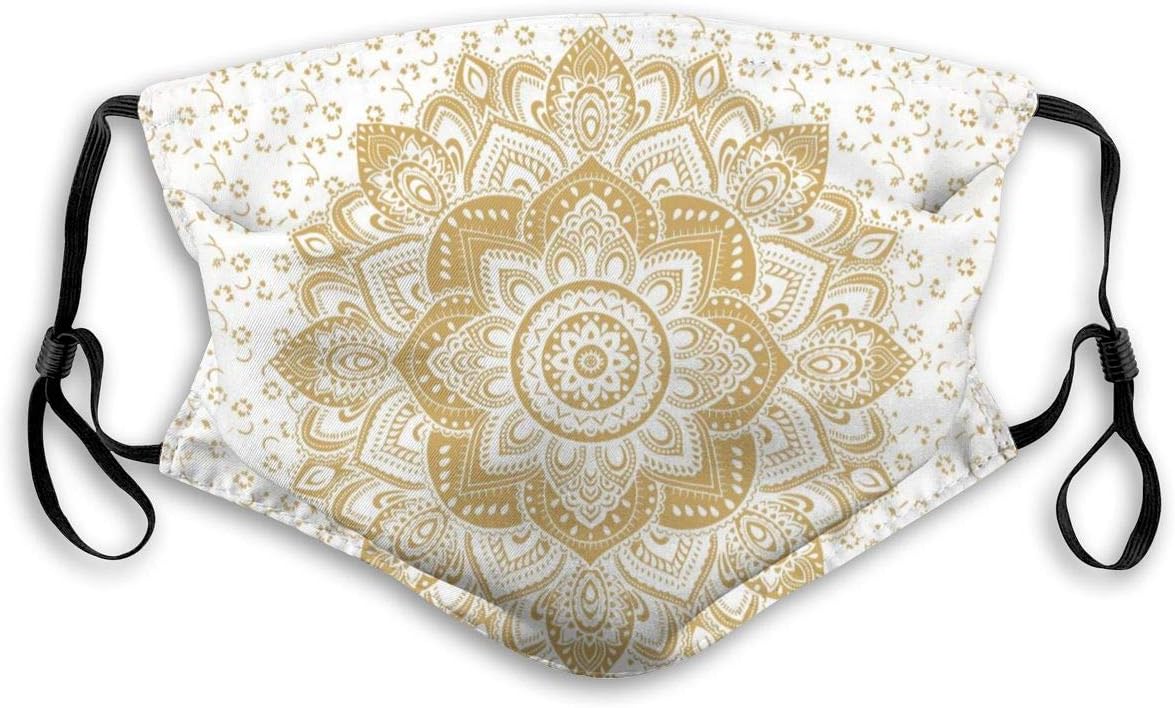 Mandala Tapestry Women Elastic Ear Loop Face Cover Activated Carbon Filter PM 2.5 Face Cloths