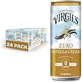 Virgil's Zero Sugar Vanilla Cream Soda, Pack of 24 (12 fl oz Can each) | Handcrafted Zero Sugar Cream Soda with Double Bourbon Vanilla &amp; Stevia, No Aspartame or Sucralose, Non-GMO &amp; Keto Friendly