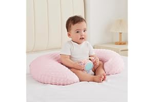 ANHEBEIBEI Nursing Pillow for Bottle and Breastfeeding, Ergonomic Comfort Nursing Essentials for Mom and Baby, Feeding Support Pillow with Removable Cover, Easier and Healthier Nursing (Pink)