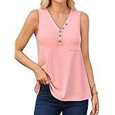 V FOR CITY Tank Top with Built-in Bra V Neck Loose Fit Camisole Tops for Women Casual Buttoned Cami Shirts
