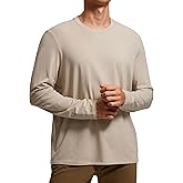CRZ YOGA Pima Cotton Long Sleee Shirts for Men - Casual Crewneck T-Shirts Breathable Workout Daily Basic Tee Tops