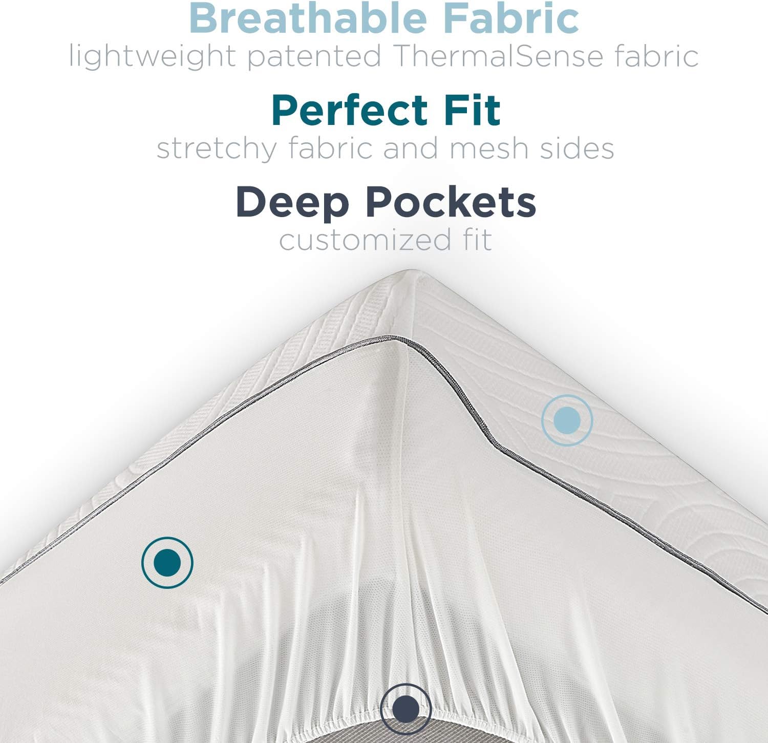 Tempur-Pedic TEMPUR-Protect Waterproof Mattress Protector, King, White: Kitchen & Dining