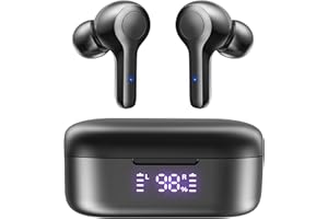 MOZOTER Bluetooth 5.3 Wireless Earbuds,Deep Bass Loud Sound Clear Call Noise Cancelling with 4 Microphones in-Ear Headphones with Wireless Charging Case Compatible for iPhone Android,Workout