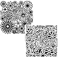 The Crafters Workshop Stencils, Reusable for Crafts, Art, Greeting Cards, Paint or Mixed Media, 2 Pk, 6" x 6", Flower Frenzy/
