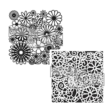 Crafter S Workshop Stencil 2 Pack Reusable Stenciling Templates For Art Journaling Mixed Media And Scrapbooking Tcw157 Flower Frenzy Tcw325