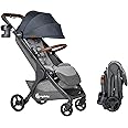 Ergobaby Metro+ Deluxe Compact Baby Stroller, Lightweight Umbrella Stroller Folds Down for Overhead Airplane Storage (Carries up to 50 lbs), Car Seat Compatible, London Grey